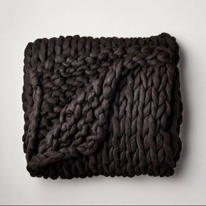 Hand knit chunky throw blanket